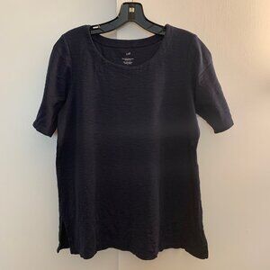 J. Jill navy scoop neck tee with side slit